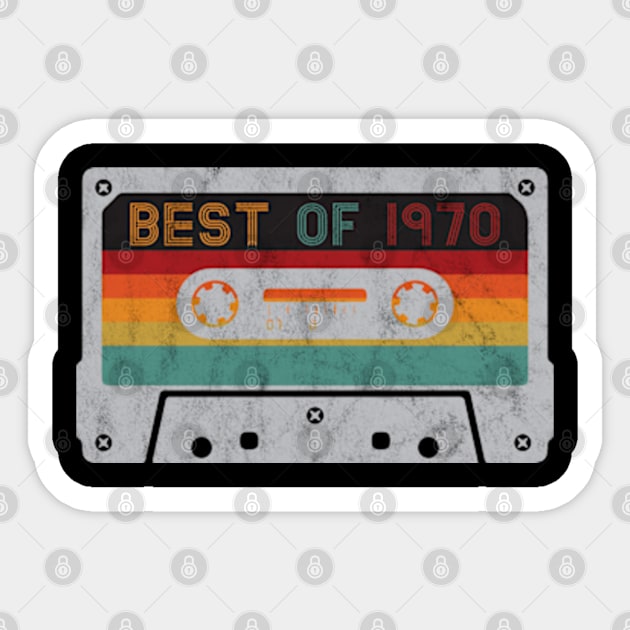 Best Of 1970 50th Birthday Gifts Cassette Tape Vintage Sticker by BlendedArt